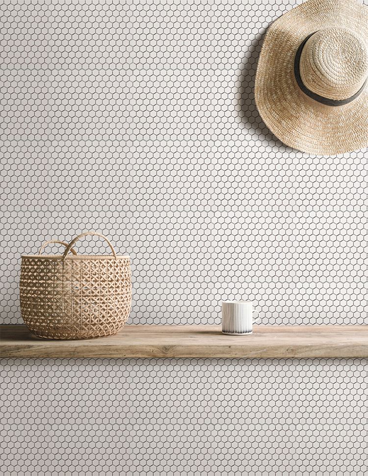 Stocks Supply 1x1 inch small hexagon white matt. Kitchen backsplash Porcelain Ceramic Mosaic Tile for Floor and Wall