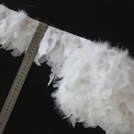 Fukang Wholesale White Turkey Feather Trimming DIY Party Dress Cloth Or Pillow Decoration