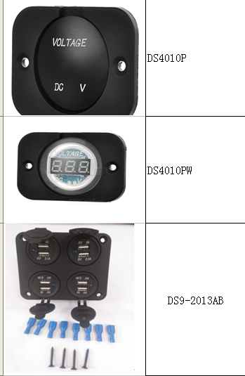 12v switch panel with volt meter and battery condition display for