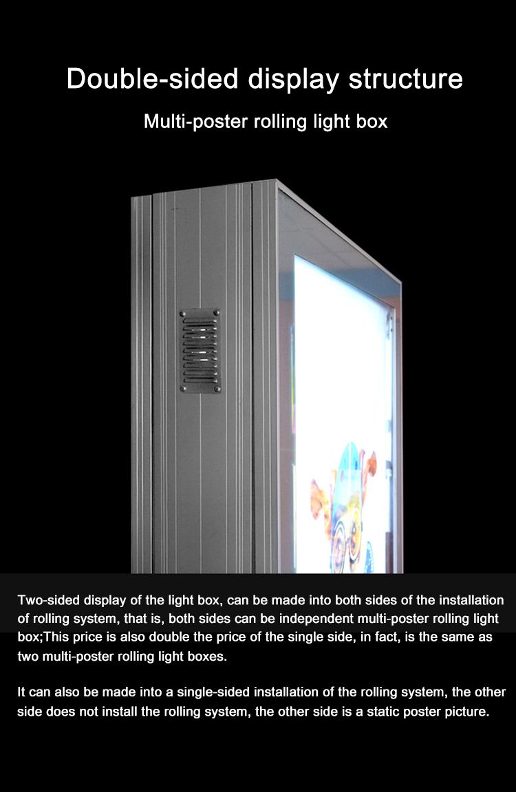 ADE customized vertical horizontal advertising scrolling poster display engine billboard outdoor light box manufacturer