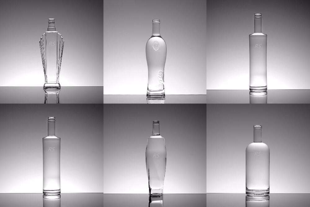 Hot sale in Europe and USA 375ml 500ml 750ml Empty Crystal frosted vodka whisky liquor glass bottles supplier