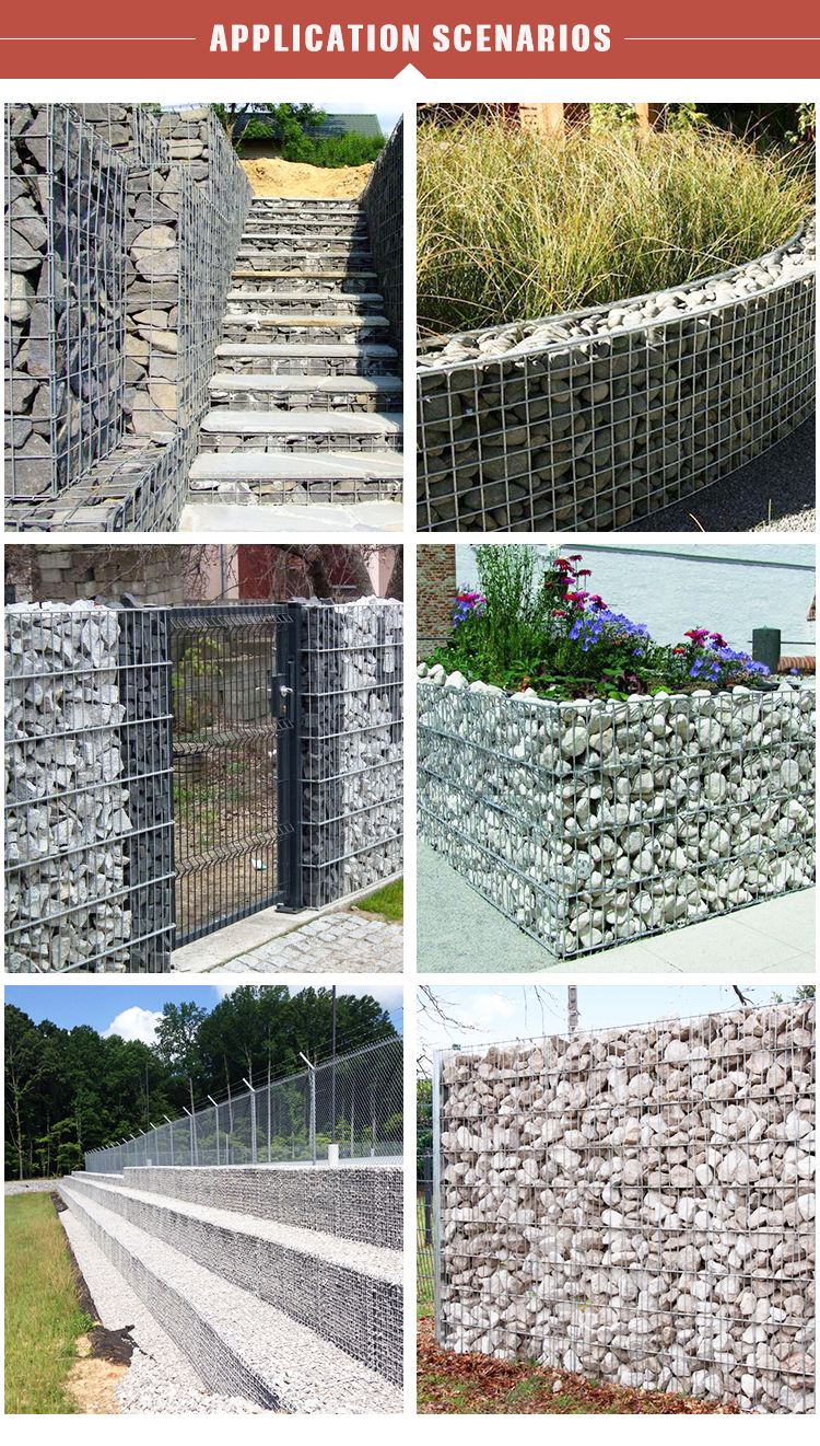 china supplier hot dipped galvanized stone cage/welded gabion box/rock filled gabion baskets
