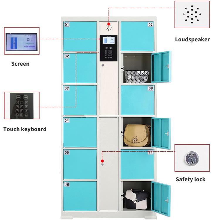 digital locker 12-door gym locker PIN digital code locker anti-theft locker for park,gym,library electronic locker