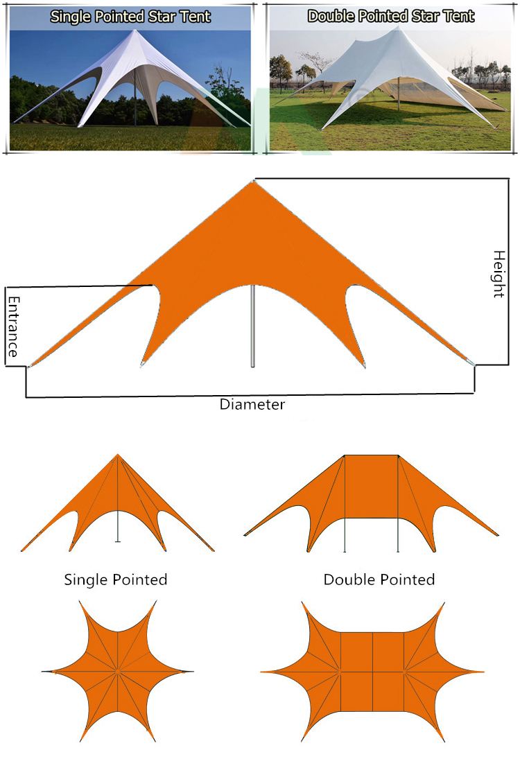 double pole star tent 12m 14m 16m pagoda wedding tent display tent