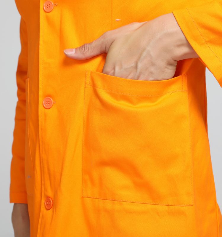 Factory custom professional Orange color white color black color 100% cotton Laboratory lab coat designs for hospital doctors