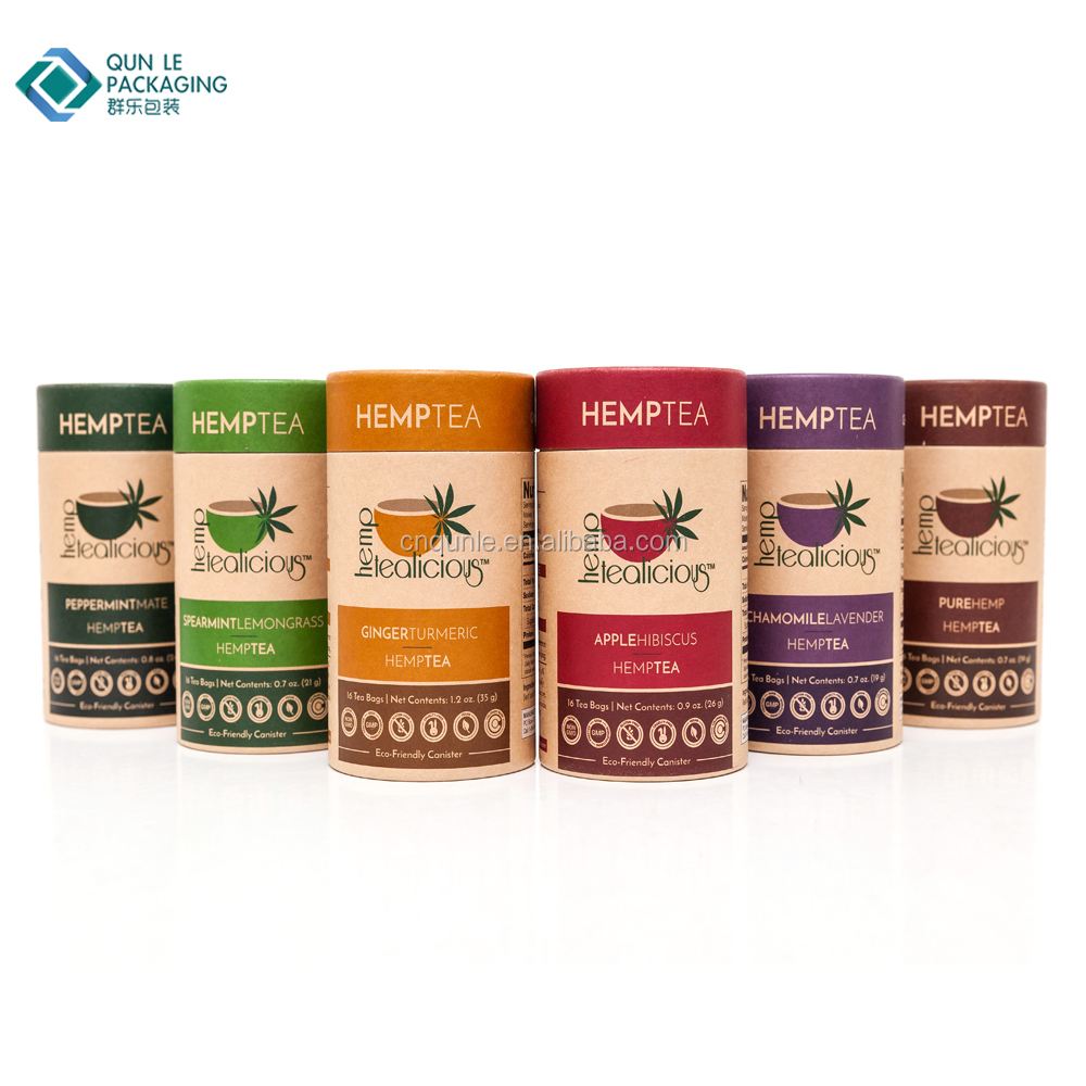 Kraft Paper Printing Food Grade Tea/Candle/Chocolate/Candy/Hemp Oil/Cigarette/CBD Product Paper Tube Packaging Cylinder