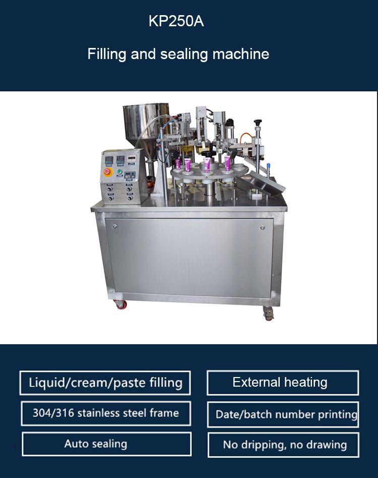 Semi automatic cosmetic ,ointment ,toothpaste laminated tube filling and sealing machine
