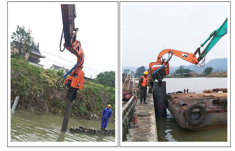 18-65T Excavator Attachment hydraulic Pile Driver Hydraulic Pile hammer excavator mounted vibro hammer sheet pile driver