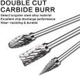 10 Pcs Double Cut 3mm Shank Diameter Tungsten Carbide Burr Set Rotary Burrs