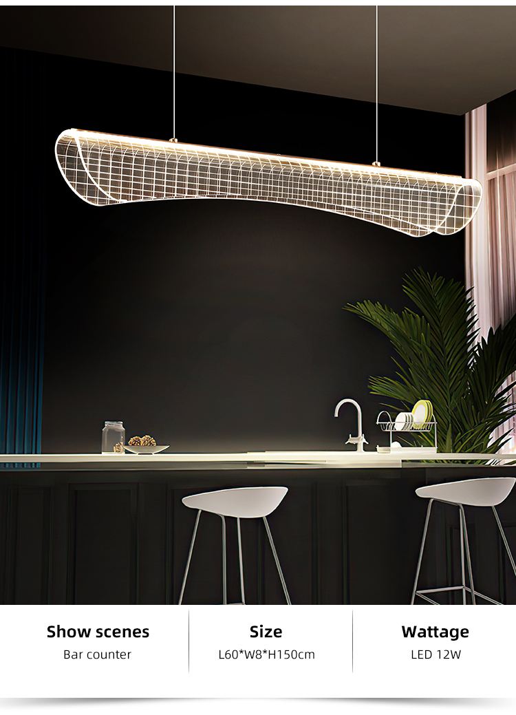 Nordic Living Room Kitchen Hanging Acrylic Modern Led Chandelier Pendant Light