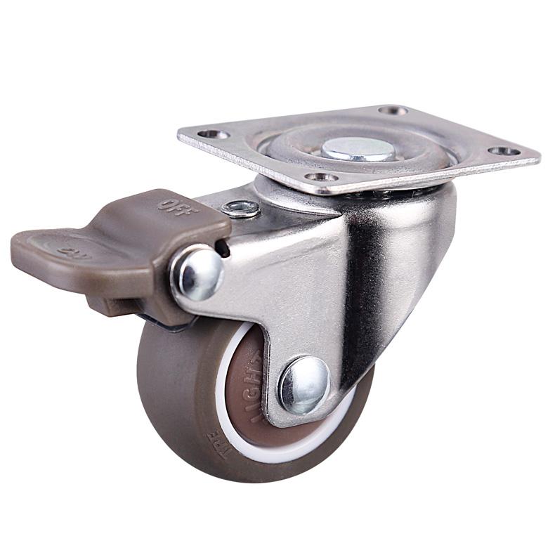 caster customization with brake 1 inch mini TPE m6 universal wheel