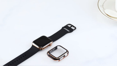 Factory Supply Luxury Apple Watch Tempered Glass Case  with screen protector 40Mm 44mm full protection Case