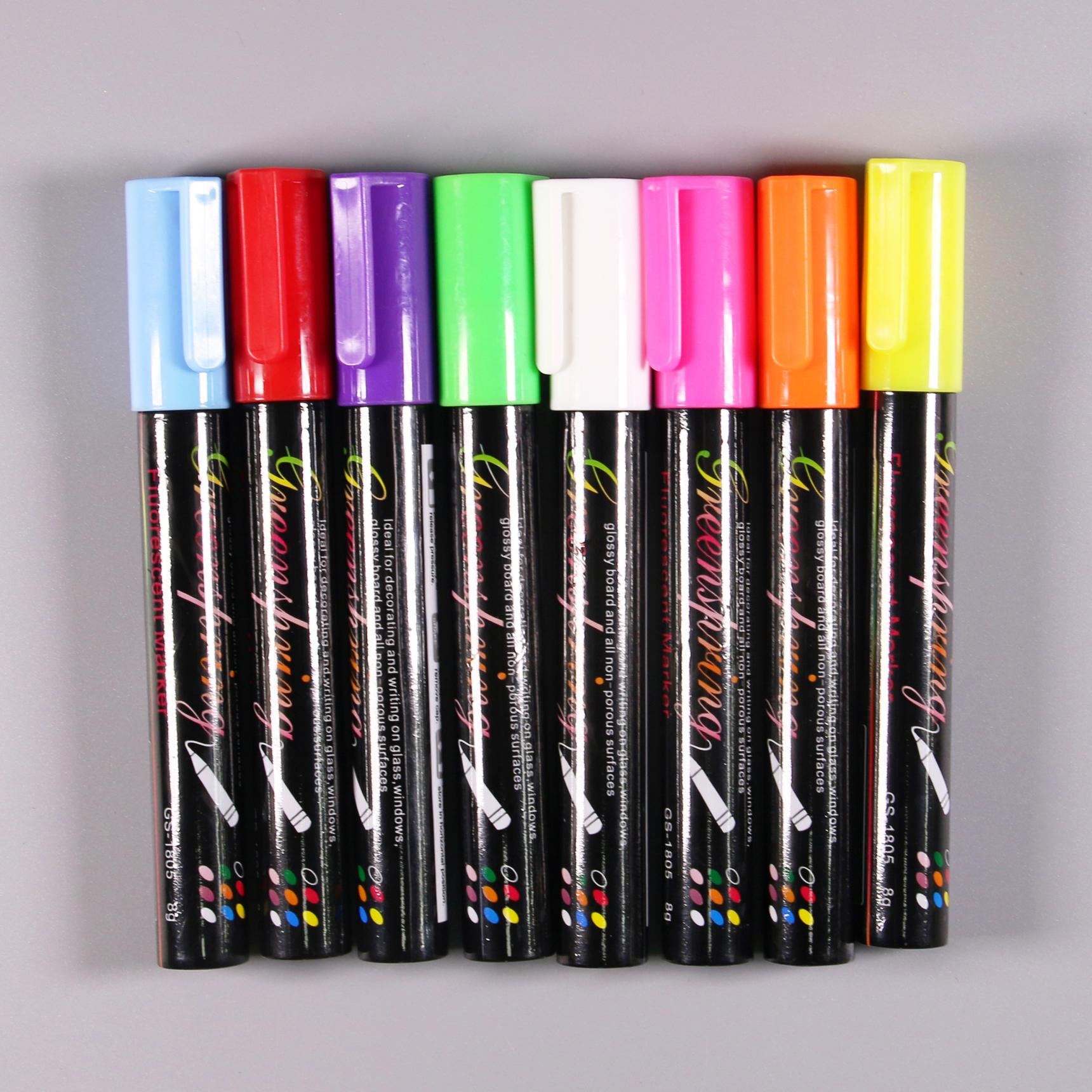 2020 Fashion design fine tip erasable 4mm maker pen for poster drawing 8 colors fluorescent marker OEM/ODM