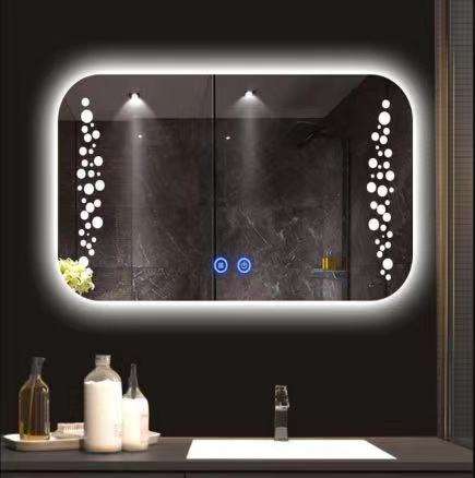 Factory wholesale LED bathroom with light/anti-fog mirror touch switch