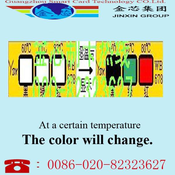 CBS Customized degree temperature indicate sticker, Combined temperature label,  Single cell thermochromic temperature sticker