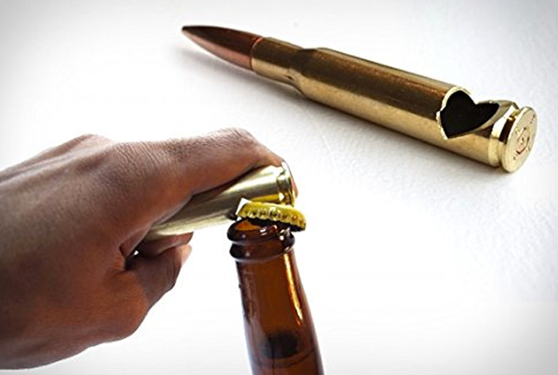 Personalized once fired real bullet .50 caliber bullet mini beer bottle opener