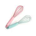 Custom High quality mini silicone whisk for kid Silicone Coated Egg Whisk Plastic Handle whisk ware