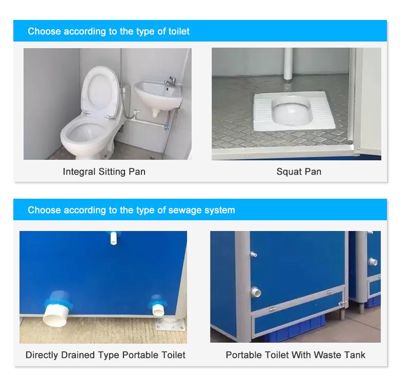 Factory Price Easy Installation Outdoor Mobile Portable Temporary Siting Public Toilet Room