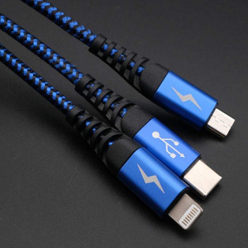 3 in 1 USB Cable  3in1 2in1 Fast Charge 8 Pin Micro USB Type C Cable  mobile phone power charging