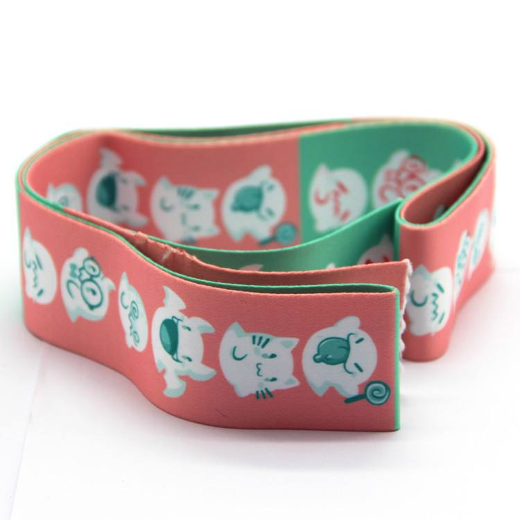 Funny Customized Animal Printed Elastic Band Woven Webbing Motif Elastic Webbing With Text Printing For Kids Gift