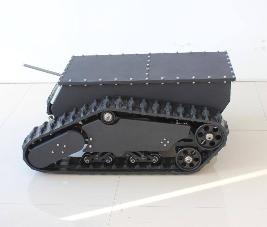 PLT1000 IP66  electronic rubber crawler outside projector wheels chassis robot with remote control