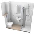 Portable mobile toilet with shower cabinet and toilet