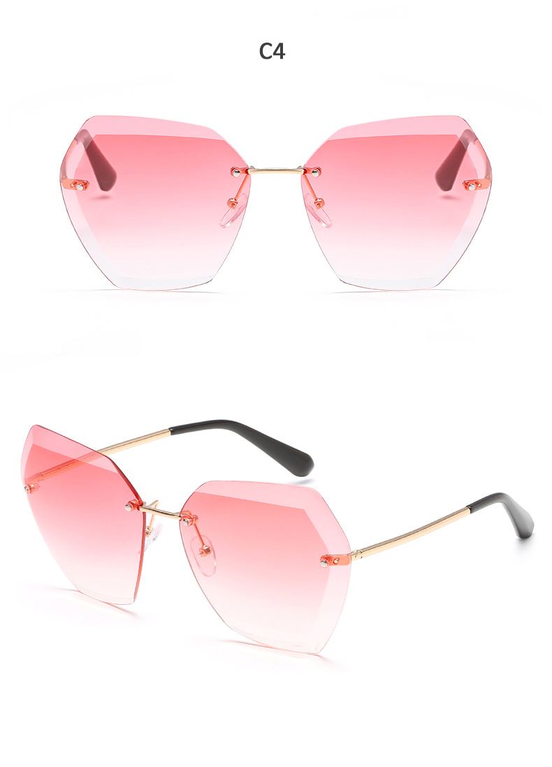 Fashion Sunglasses Newest 2021 Rimless Sunglasses Women Brand Designer Summer Vintage  shades oversized Sun Glasses For Women