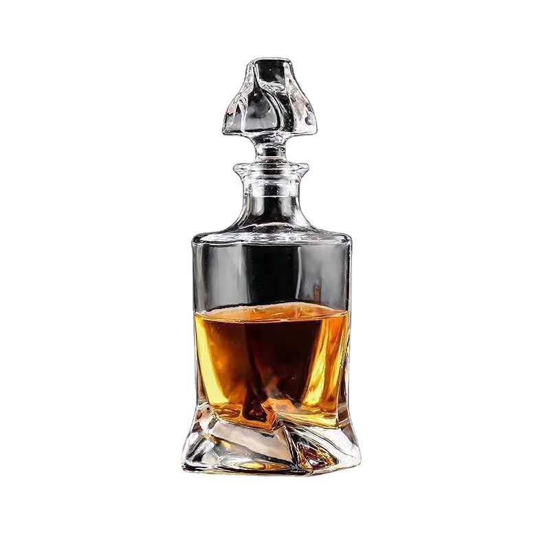 Fashion Shape Super Flint Brandy Spirits Wholesale Empty White Liquor xo Glass Bottle square