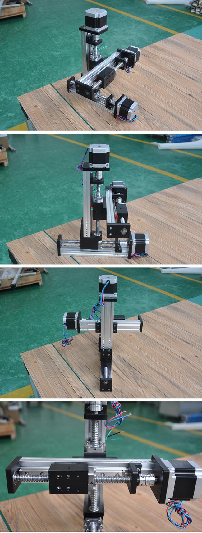 3 Axis Table Xyz Stage Vertical Positioning System Ball Screw Linear Guide with Stepper Motor