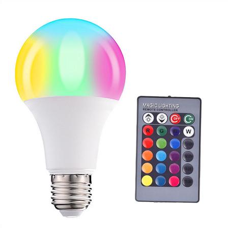 led remote bulb RGB bulb lamp 3w 5w  rainbow color ambience light plastic aluminum cross-border hot selling factory direct sales