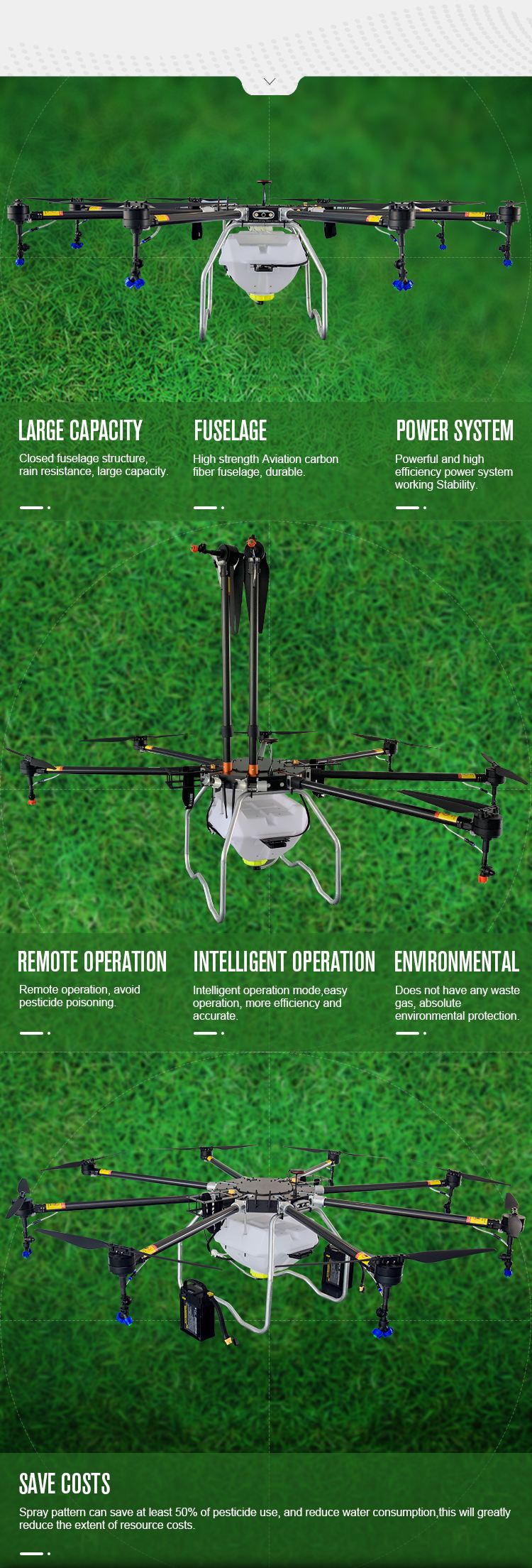 Wind-resistant anti-drift nozzle agricultural drone sprayer with gps