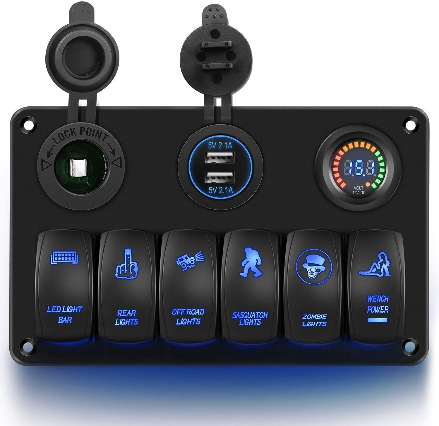 12V DC Digital Voltmeter LED Digital Display,Volt Gauge Tester Meter Waterproof for for Marine Car Motorcycle Truck Boat RV