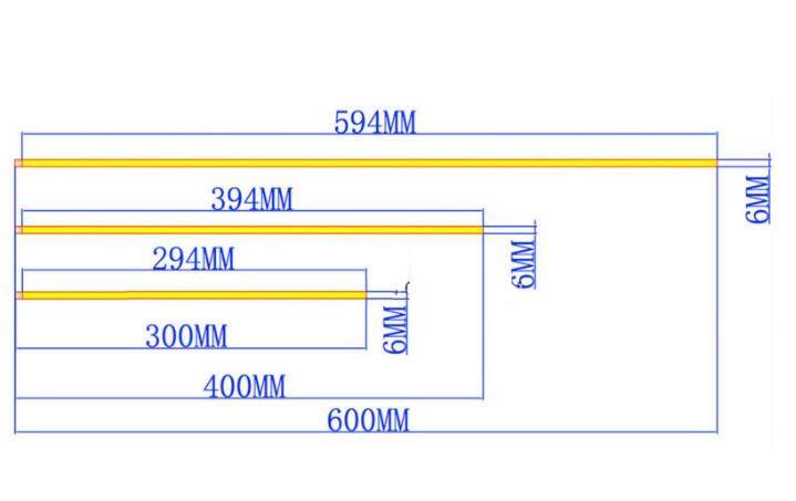 IHY Manufacture Supplier 6V 297*4mm Cob Led Strip Cob Led Strip Linear Cob Led