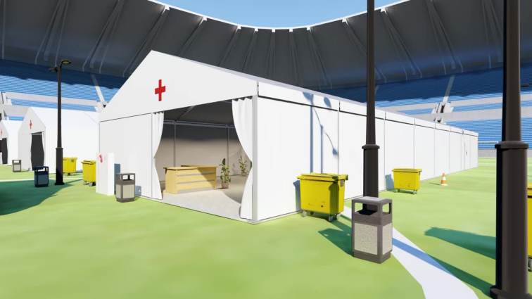 600m2 100 beds emergency shelter large plastic field hospital tent
