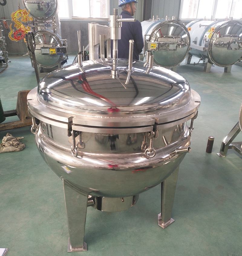 Stainless steel 500 liter industrial pressure cooker jacketed kettle