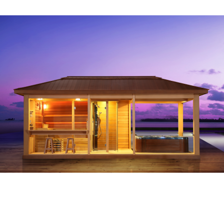 MEXDA Red cedar wooden gazebo sauna for outdoor design WS-LT09