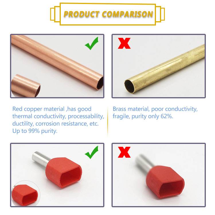 QWT DBV DBN LBV Series Vinyl Pre Insulated Pins Terminales Lugs Tin-plated Needle Lipped Blade Terminal Connectors