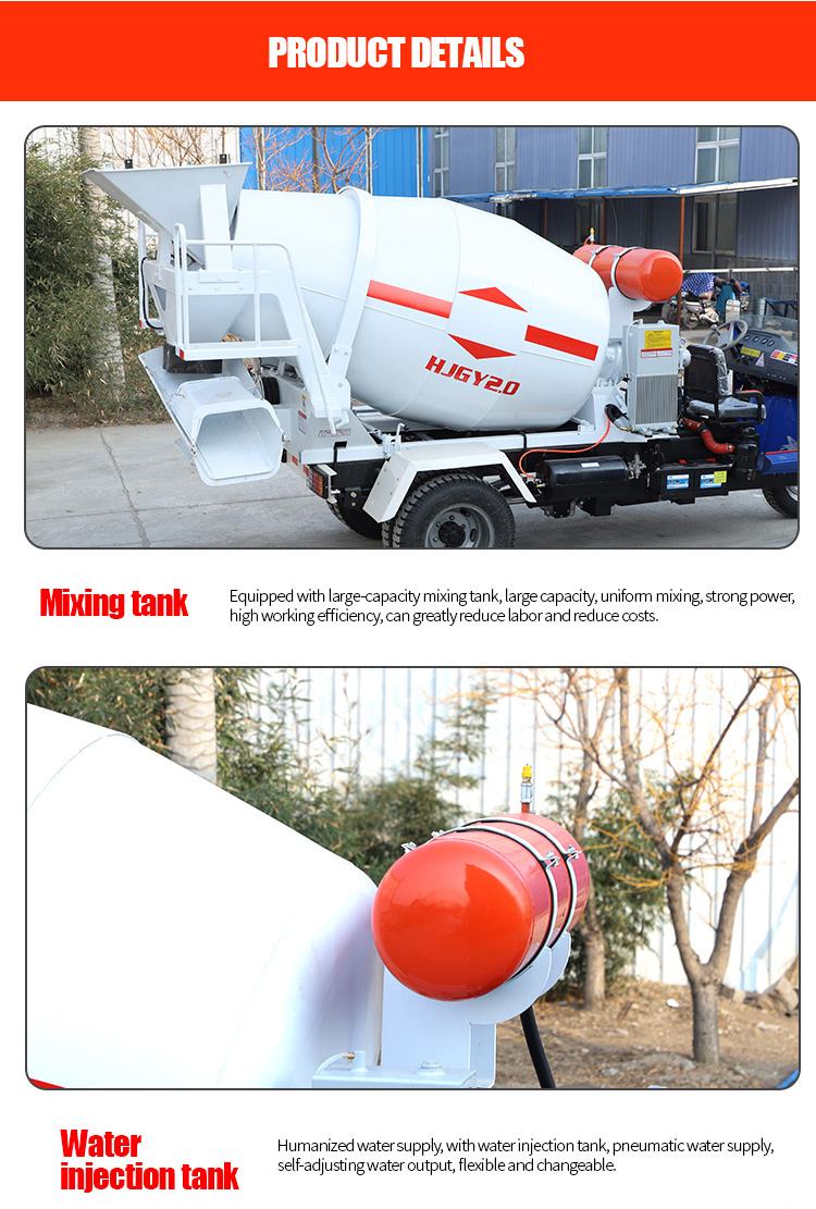 tricycle mounted ready mix concrete mixer truck price