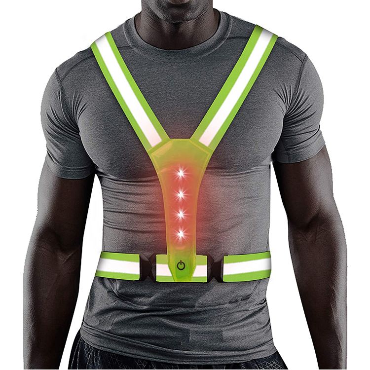 EN13356 road safety reflective vests reflective led flash vest for cycling climbing running led running reflective vest