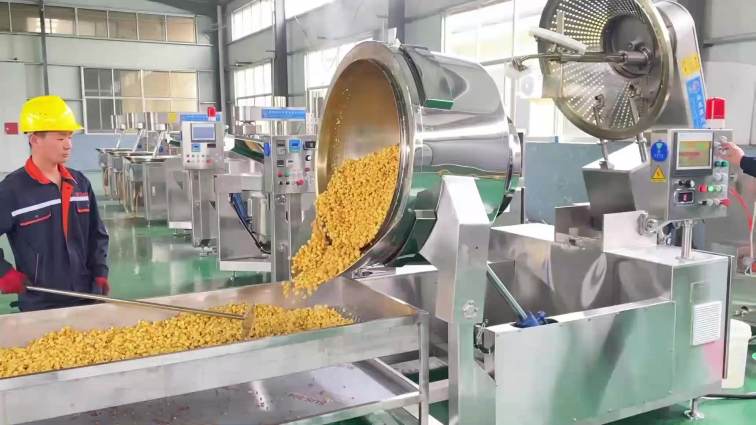 China fully automatic SS big industrial gas electric caramel coating popcorn making popper maker pop corn machine price list