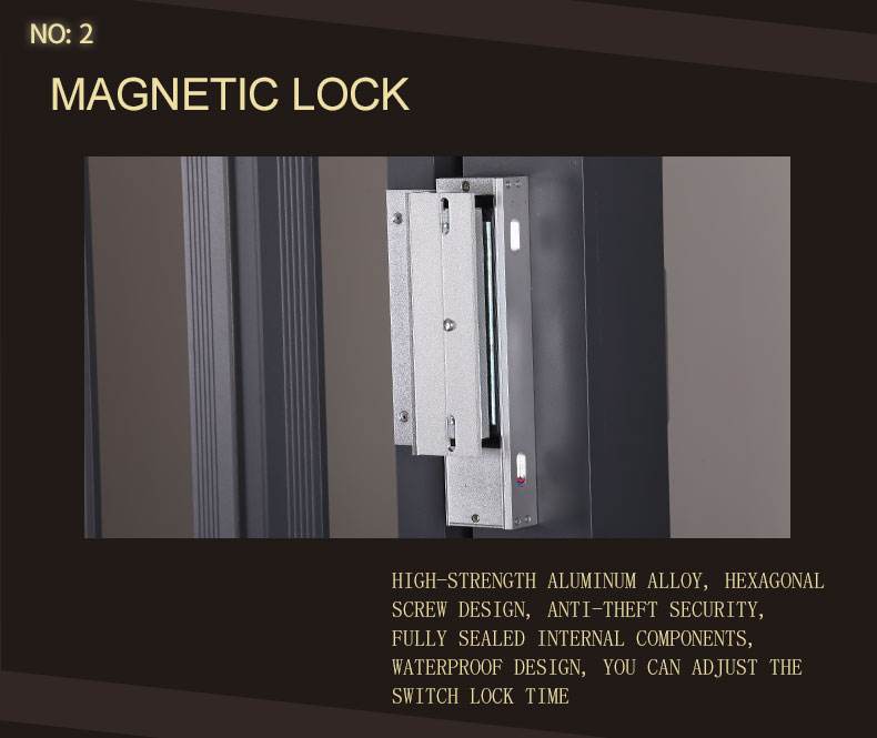 Aluminum alloy main door use in the company entrance gate with electric lock system QG-C1704