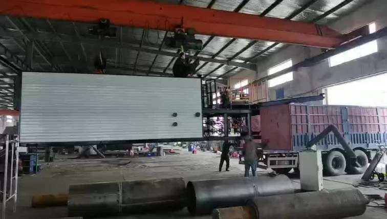 Flue Heating And Thermal Oil Coils Heating Container Loading Bitumen Melting Machine With Electric Hoist Bag Lifting