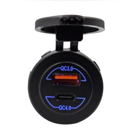 12 V 24 V Quick Charger  Dual QC 3.0 and TYPE C  QC 4.0 Fast Charger USB socket For Marine Of Road Car Bus