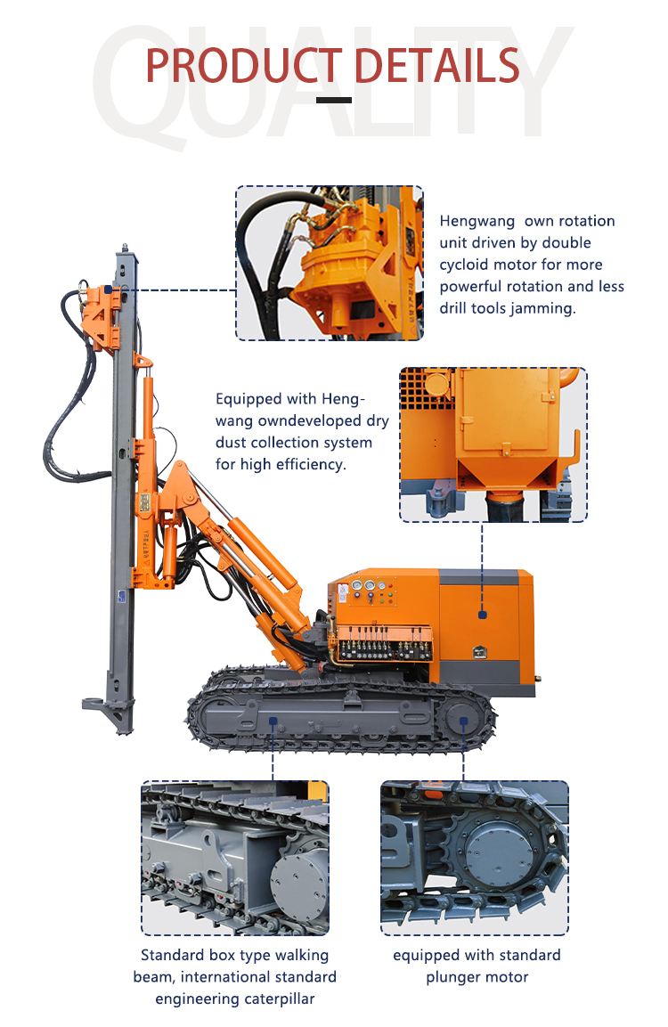 mini dth surface horizontal automatic rotary crawler mining drill rig exploration mining