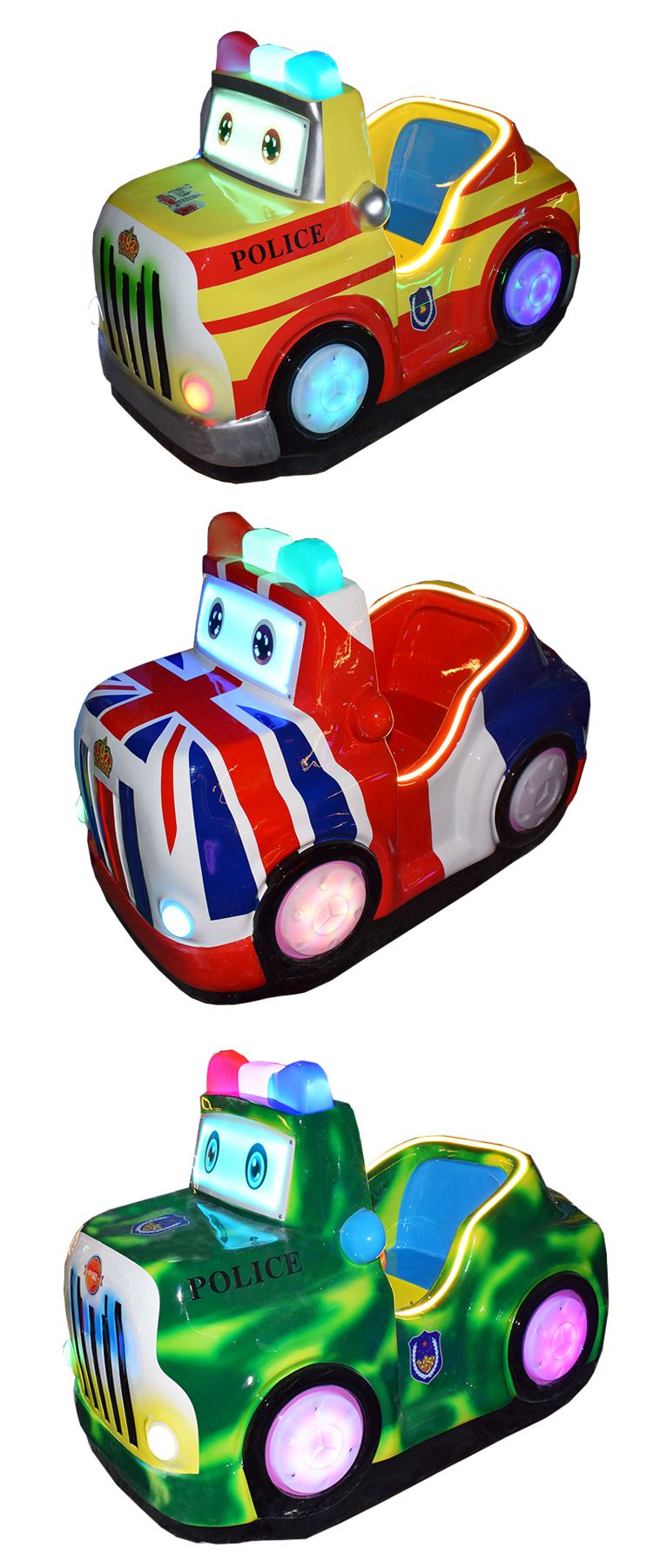 coin operated MP5 kiddie rides  police car 3D racing car swing game machine