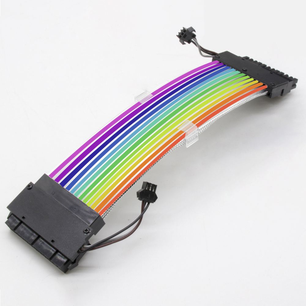 Computer Case Gaming RGB Cable 24pin RGB Synchronization Extension Cable Male to Female Connector For  Computer Gaming Case