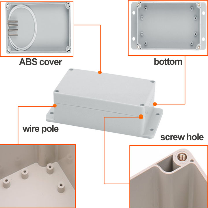 CHENF CF5-2 160*160*90mm IP65 waterproof electrical distribution box Fireproof abs plastic enclosure box for plastic alarm case