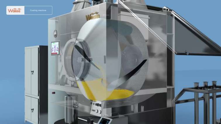 Contaiment coating machine with isolator suitable for OEB 4