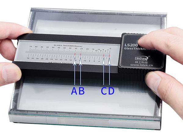 Linshang LS200 0.5mm Accuracy Laser Glass Thickness Gauge Meter for Low-E Thermal Insulated Double Glazing Architectural Glass