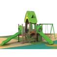 Plastic Wood Children Outdoor Playground Climbing Equipment Toy And Big Slide